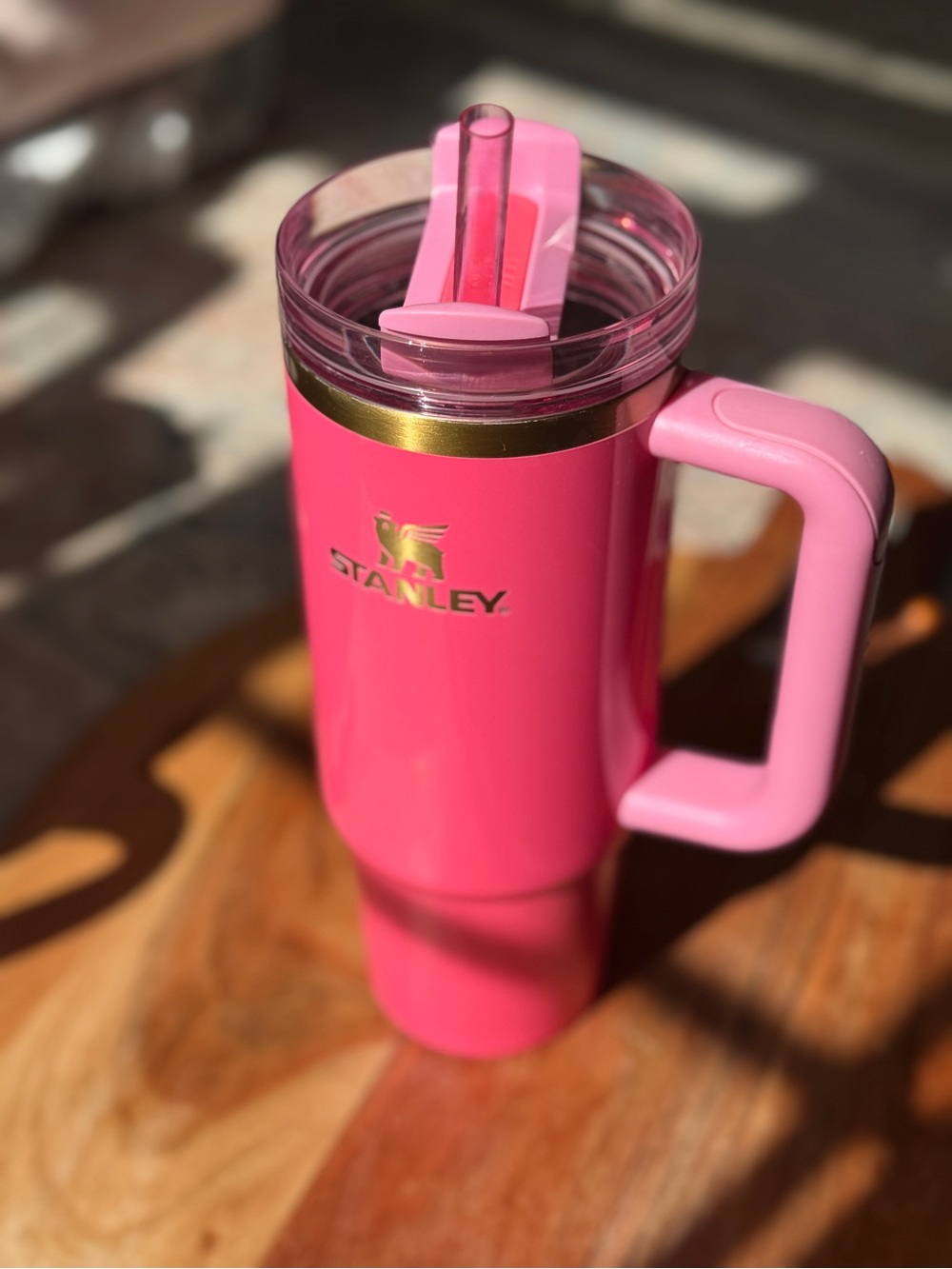 Stanley Pink Insulated Travel Mug with Handle - Picture 3 of 15